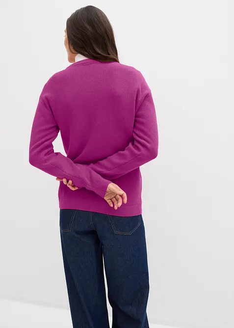 Cardigan girocollo in filato fine, bonprix