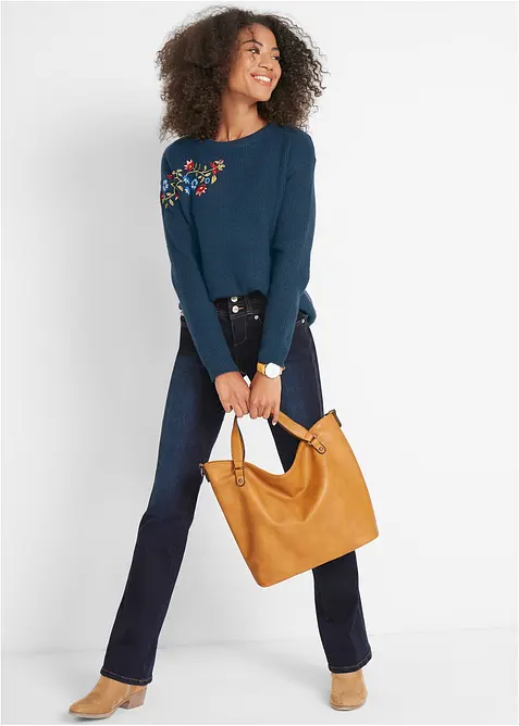 Jeans bootcut modellanti, vita alta, bonprix