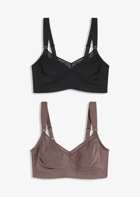 Reggiseno da allattamento senza ferretto con cotone biologico (pacco da 2), bonprix