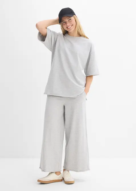 Pantaloni 7/8 in felpa di cotone biologico, bonprix