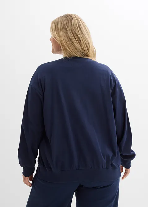 Felpa con zip in puro cotone, bonprix