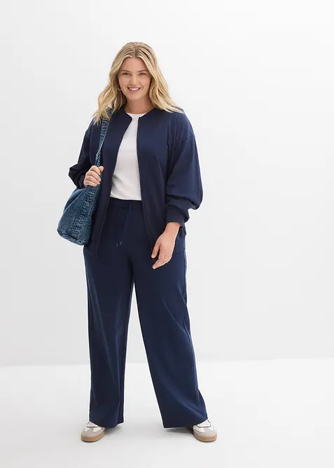 Felpa con zip in puro cotone, bonprix