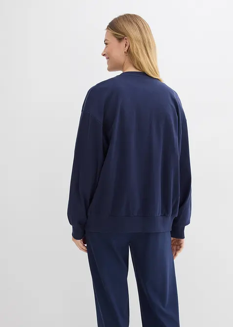 Felpa con zip in puro cotone, bonprix