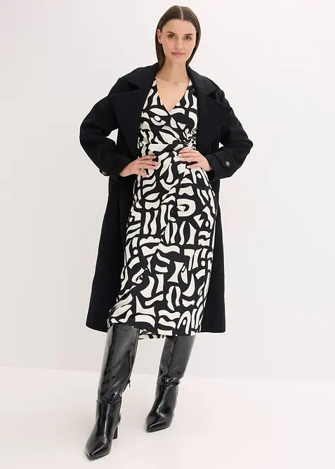 Abito midi in jersey operato, bonprix