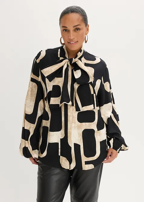 Camicetta con fiocco in viscosa fluente, bonprix