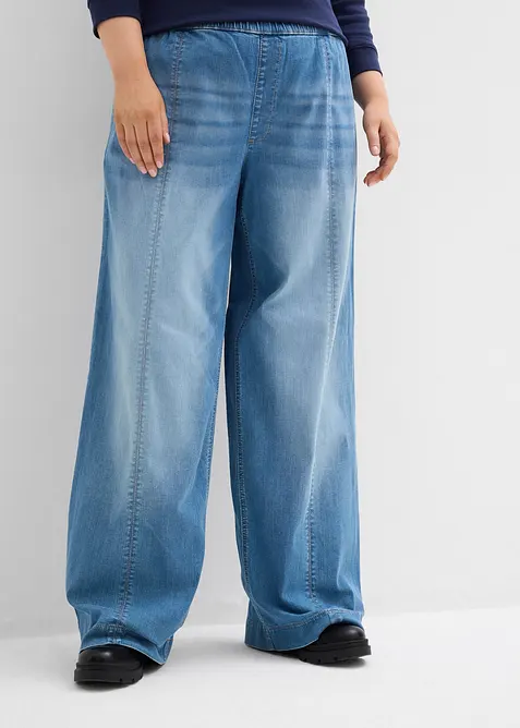 Jeans wide leg full length con girovita comodo, vita alta, bonprix