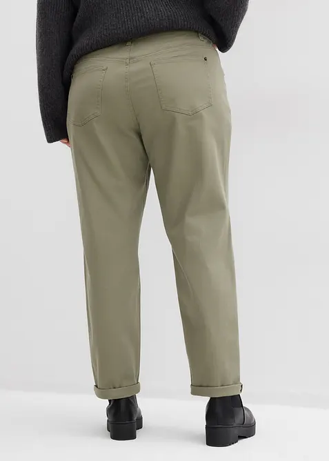 Pantaloni in twill di misto cotone ed elastan, bonprix