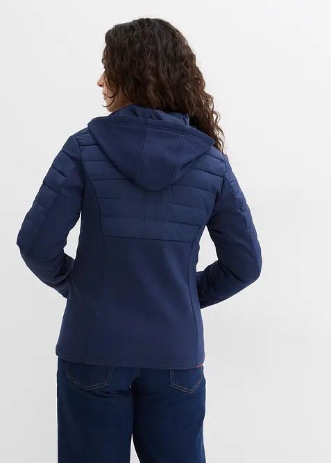 Giacca ibrida idrorepellente con inserti in softshell e trapuntati, bonprix