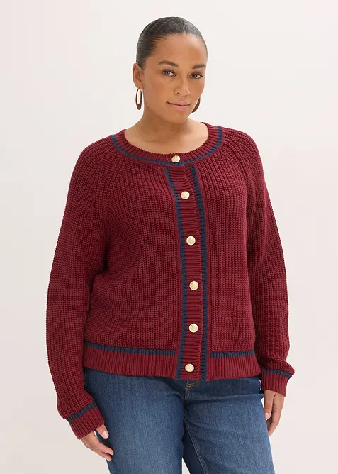 Cardigan con righe a contrasto, bonprix