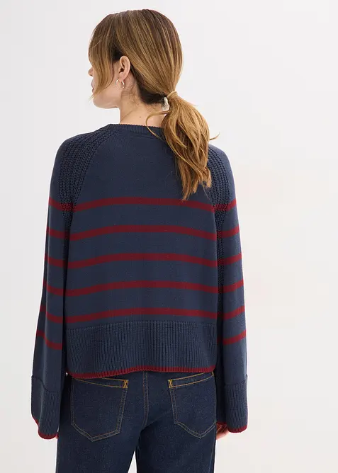 Maglione con righe a contrasto, bonprix