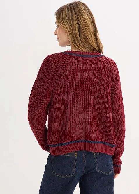 Cardigan con righe a contrasto, bonprix