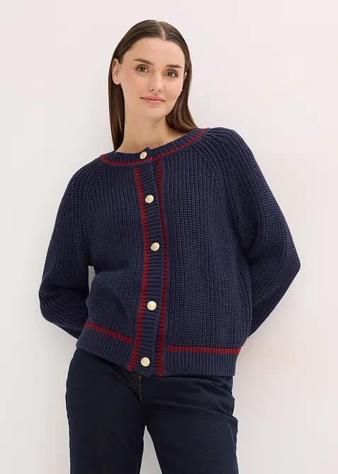 Cardigan con righe a contrasto, bonprix