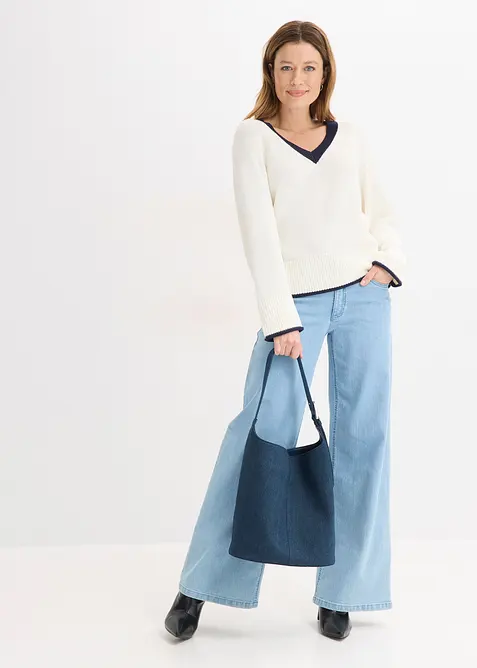 Maglione con righe  a contrasto, bonprix