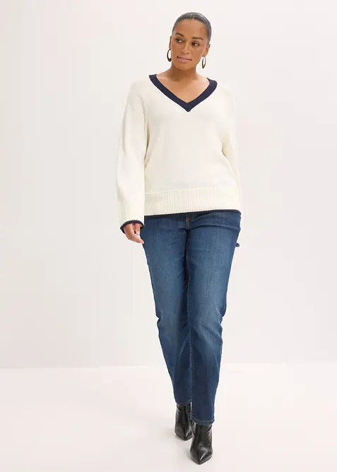 Maglione con righe  a contrasto, bonprix