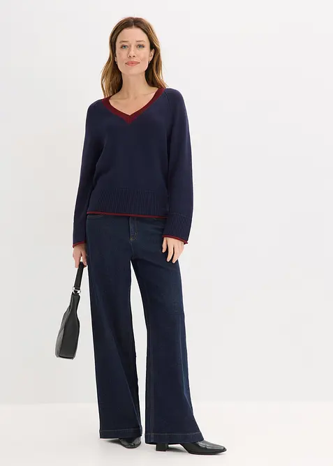 Maglione con righe  a contrasto, bonprix