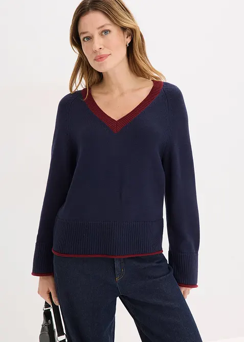 Maglione con righe  a contrasto, bonprix