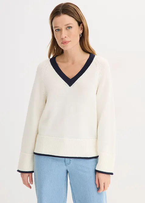 Maglione con righe  a contrasto, bonprix