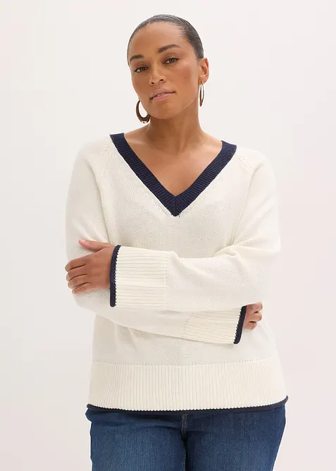 Maglione con righe  a contrasto, bonprix