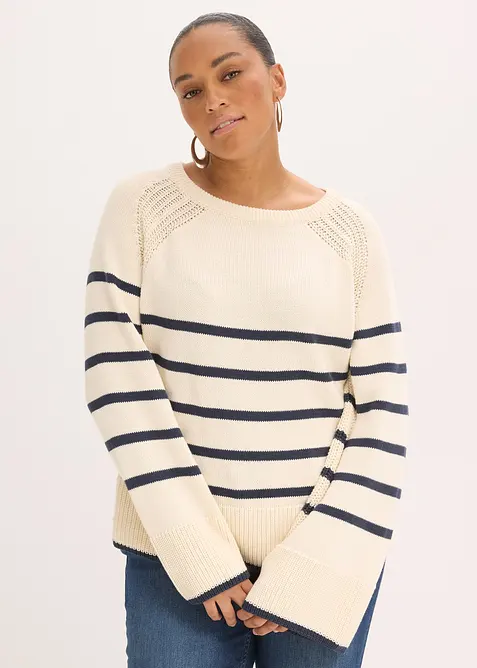 Maglione con righe a contrasto, bonprix