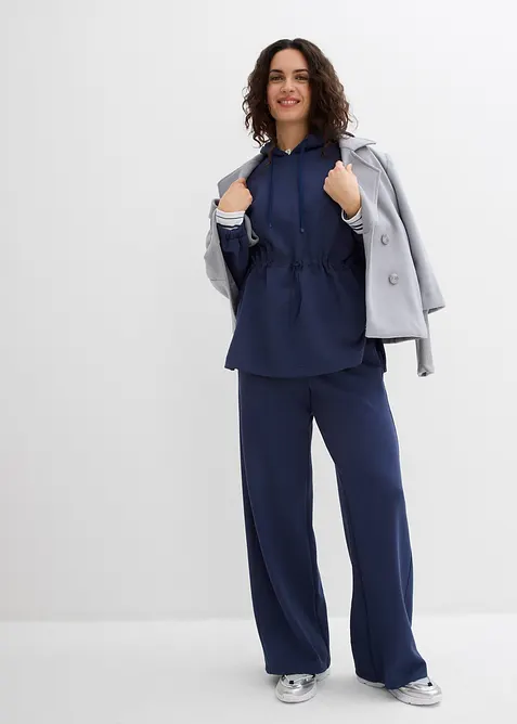 Pantaloni a palazzo in morbido tessuto effetto neoprene, bonprix