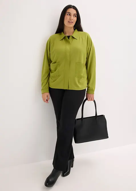 Giacchina leggera in punto di Roma con inserto di satin, bonprix