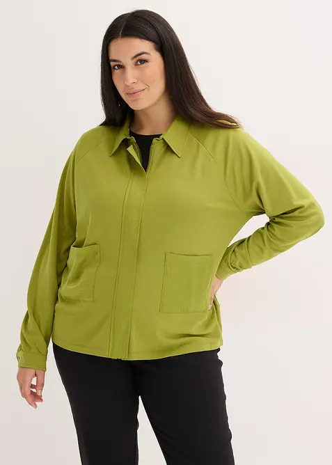 Giacchina leggera in punto di Roma con inserto di satin, bonprix