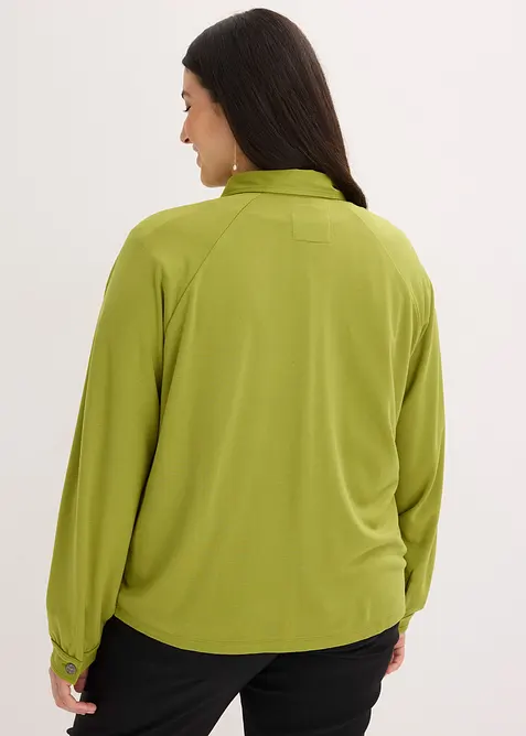 Giacchina leggera in punto di Roma con inserto di satin, bonprix