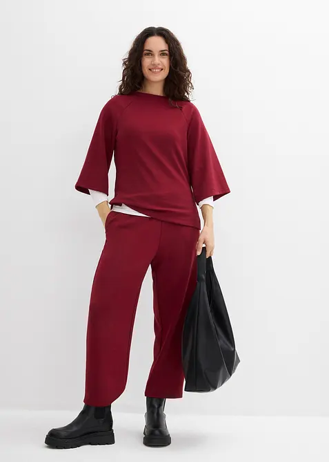 T-shirt boxy effetto neoprene con inserto elastico, bonprix