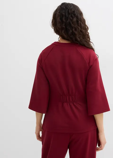 T-shirt boxy effetto neoprene con inserto elastico, bonprix