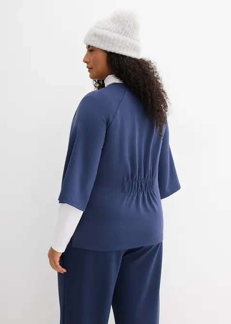 T-shirt boxy effetto neoprene con inserto elastico, bonprix