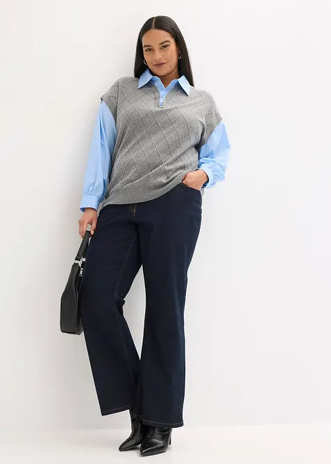 Maglione con inserto effetto camicia, bonprix