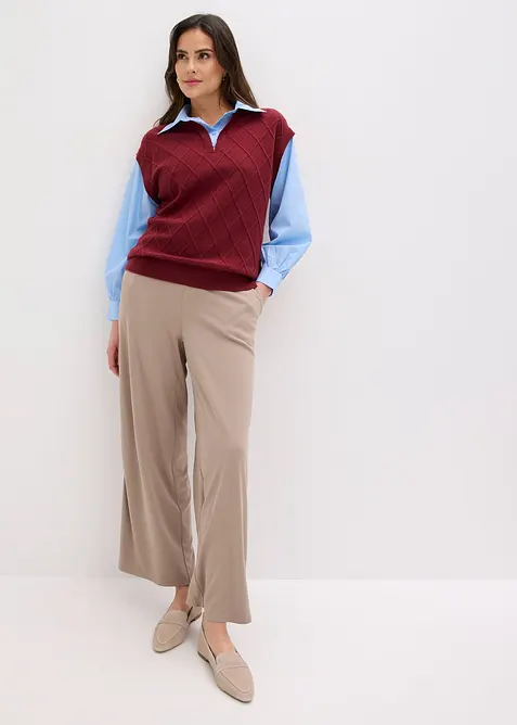 Gilet con inserto effetto camicia in misto cotone, bonprix