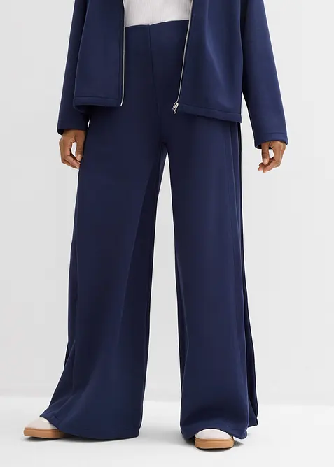 Pantaloni larghi con pieghe laterali, bonprix