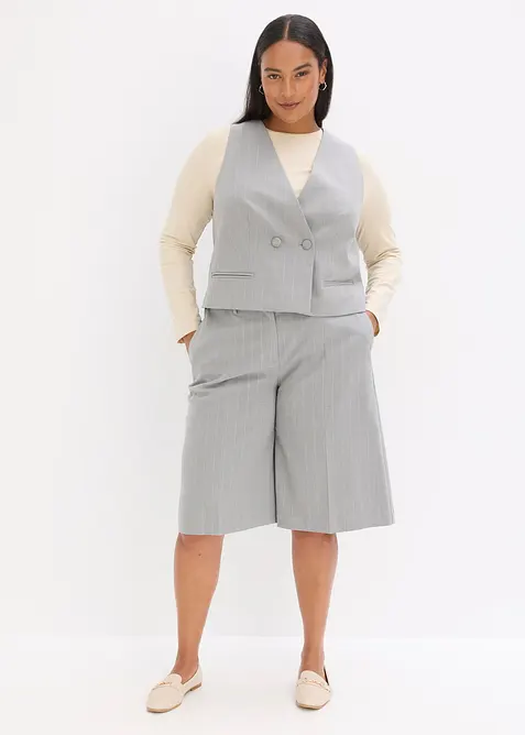 Bermuda gessati con pinces, bonprix