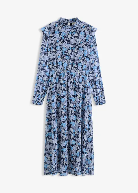 Abito di chiffon con collo dritto, bonprix