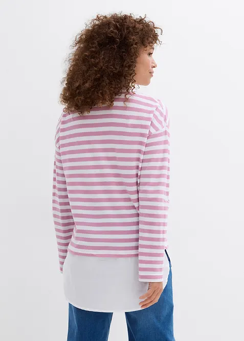 Felpa effetto camicia 2 in 1, bonprix