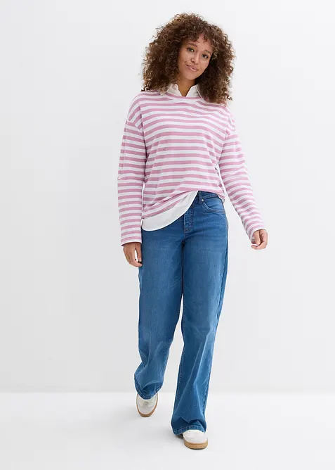 Felpa effetto camicia 2 in 1, bonprix