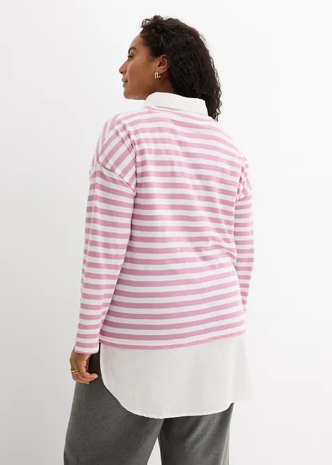 Felpa effetto camicia 2 in 1, bonprix