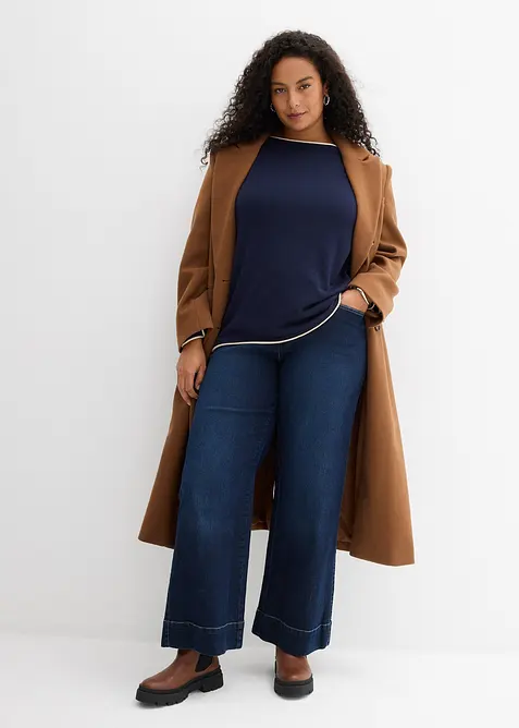 Maglione in filato fine misto cotone, bonprix