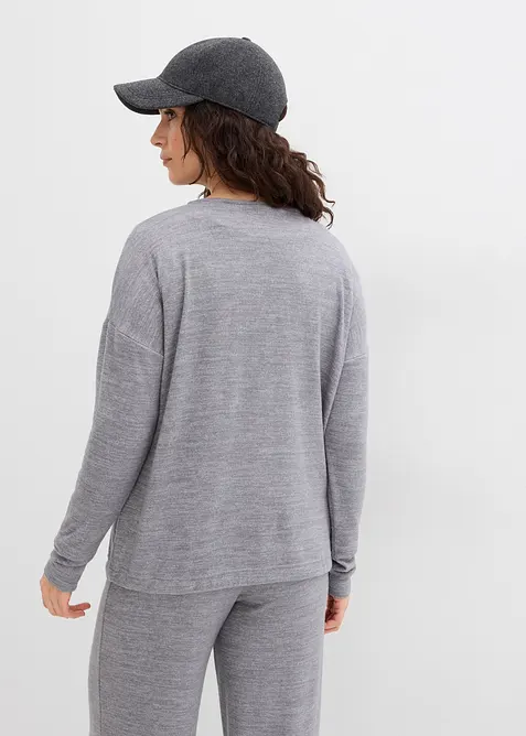 Felpa oversize effetto maglia, bonprix