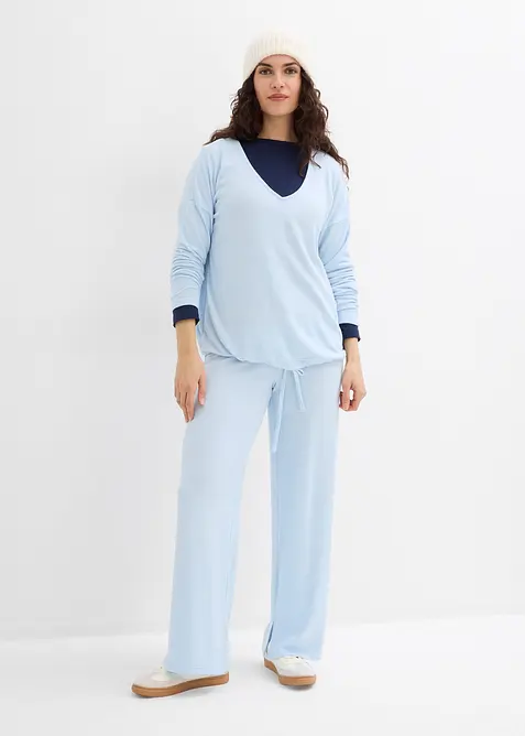 Felpa oversize effetto maglia, bonprix