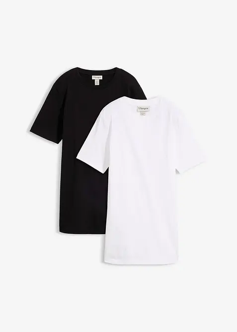 Maglia lunga in puro cotone (pacco da 2), bonprix