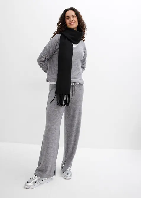 Pantaloni in jersey effetto maglia, bonprix