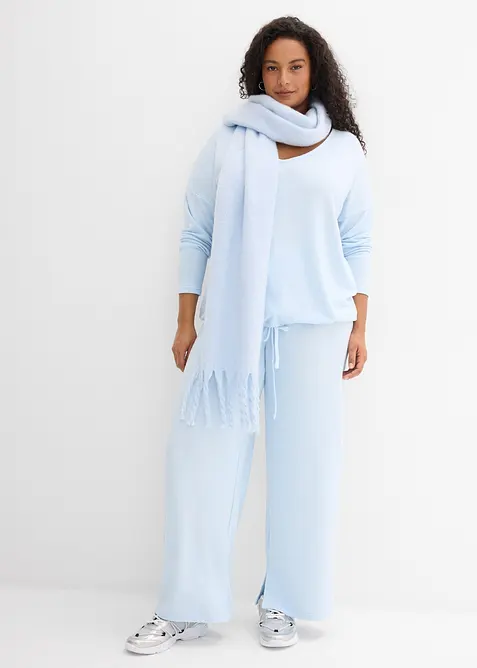 Pantaloni in jersey effetto maglia, bonprix