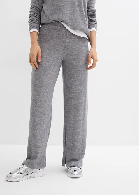 Pantaloni in jersey effetto maglia, bonprix