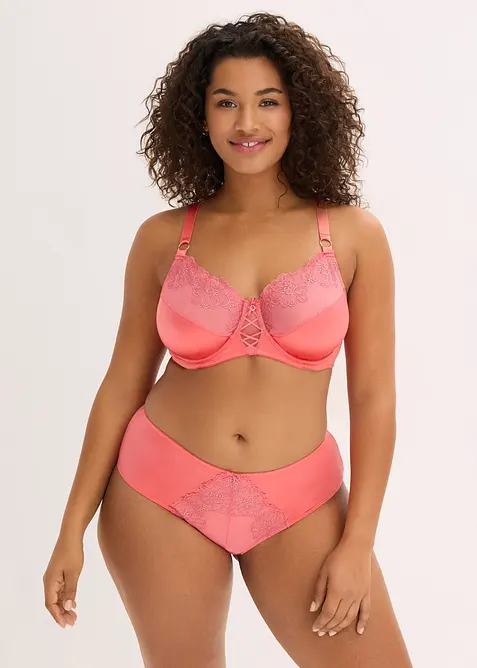 Reggiseno con ferretto e ricamo floreale glitterato, bonprix