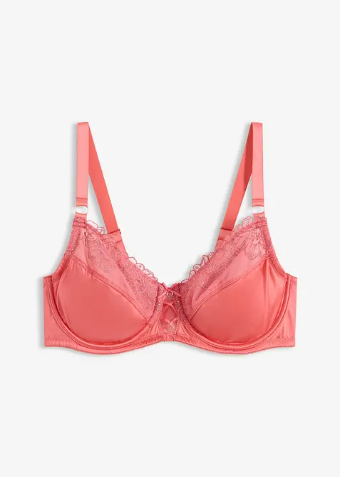 Reggiseno con ferretto e ricamo floreale glitterato, bonprix