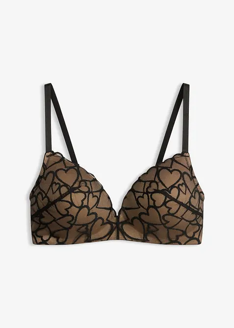 Reggiseno senza ferretto con coppe preformate e pizzo a cuoricini, bonprix