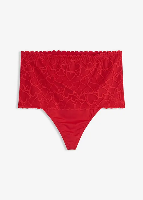 Perizoma con pizzo a cuoricini ed effetto modellante medio, bonprix