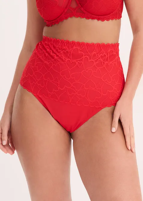 Perizoma con pizzo a cuoricini ed effetto modellante medio, bonprix
